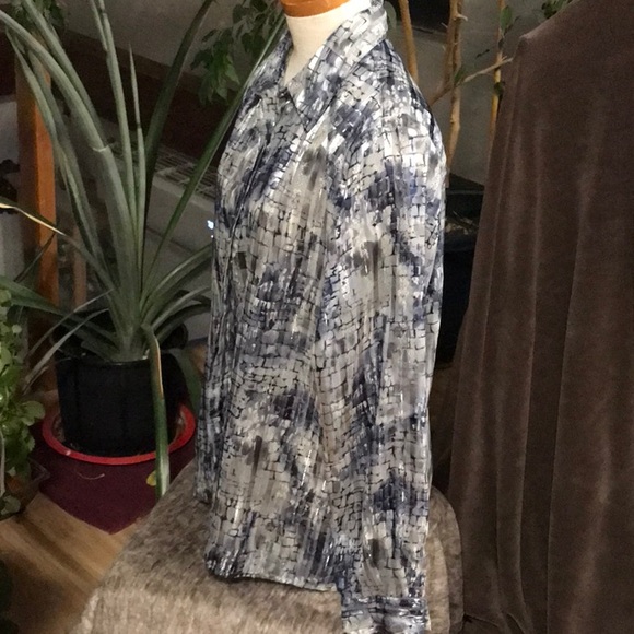 Alfred Dunner shimmering squares dressy blouse - Picture 3 of 6